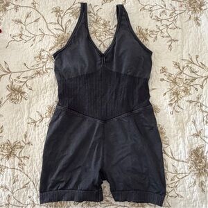 JoyLab Black Ribbed Seamless Shapewear Bodysuit Romper